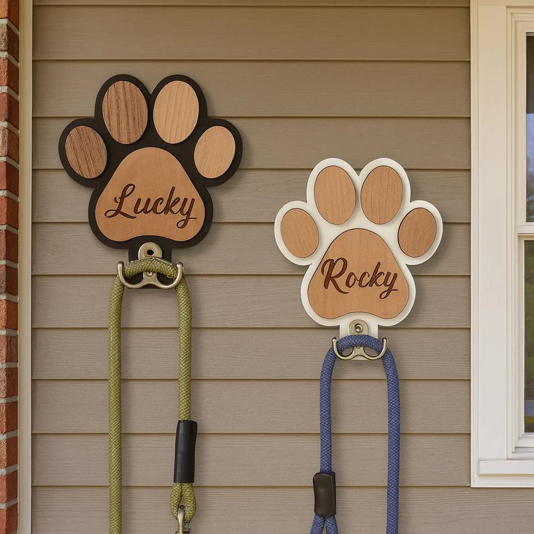 Custom Wooden Pet Dog Leash Storage Rack
