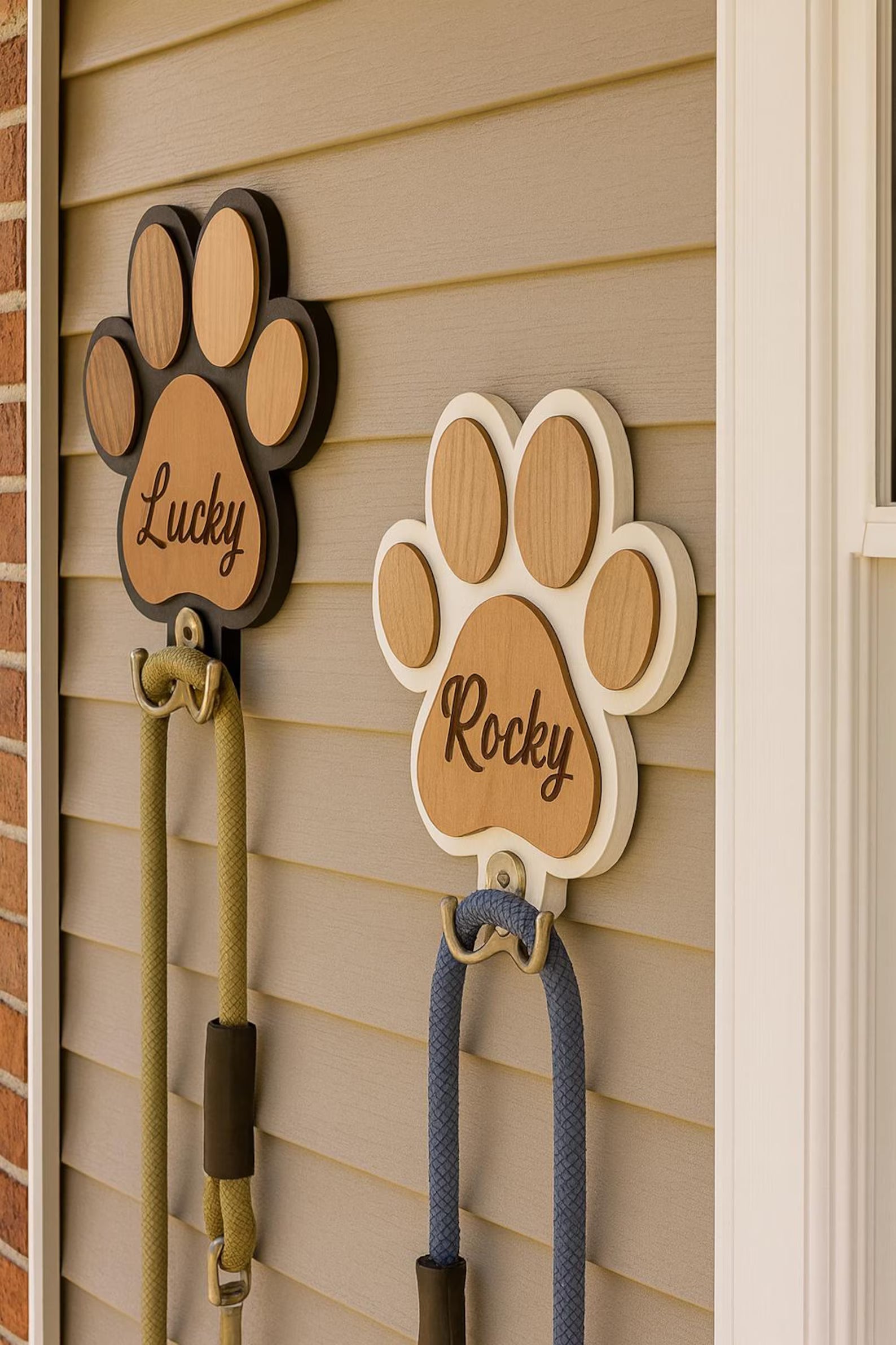 Custom Wooden Pet Dog Leash Storage Rack