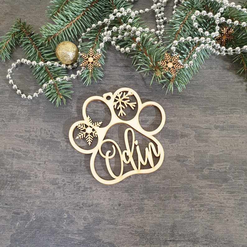 Personalized Paw Ornament Custom Dog Christmas decor