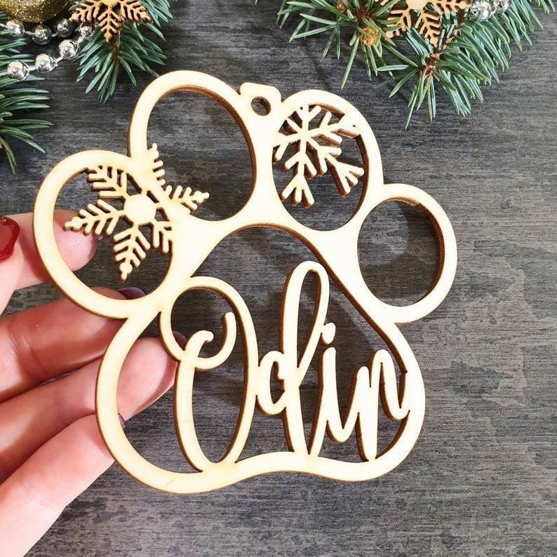 Personalized Paw Ornament Custom Dog Christmas decor
