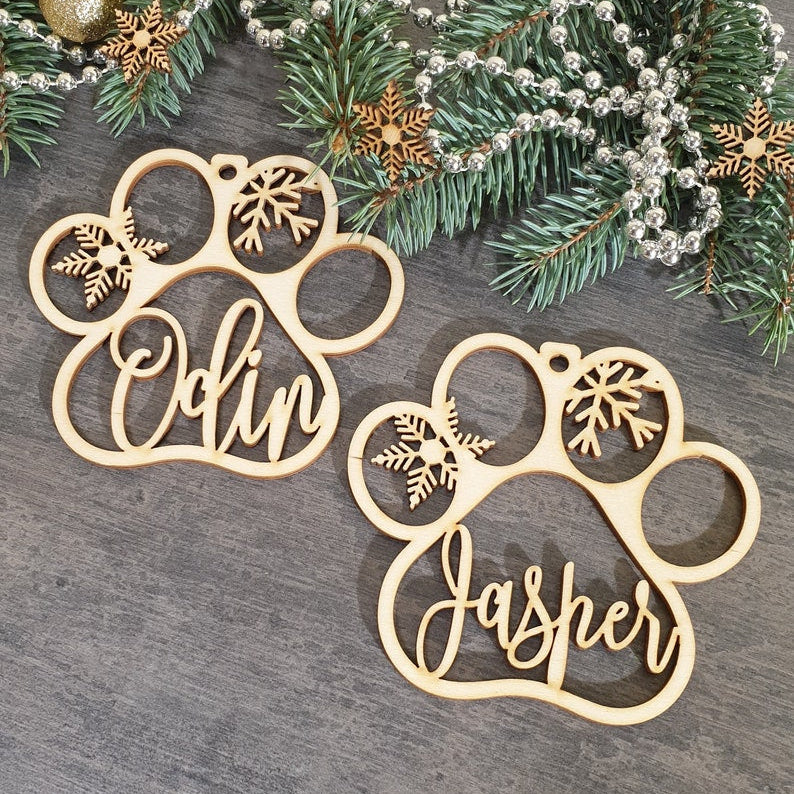 Personalized Paw Ornament Custom Dog Christmas decor
