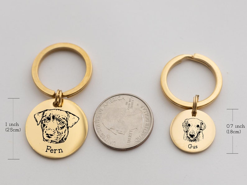 Custom Engraved Pet Portrait Keychain
