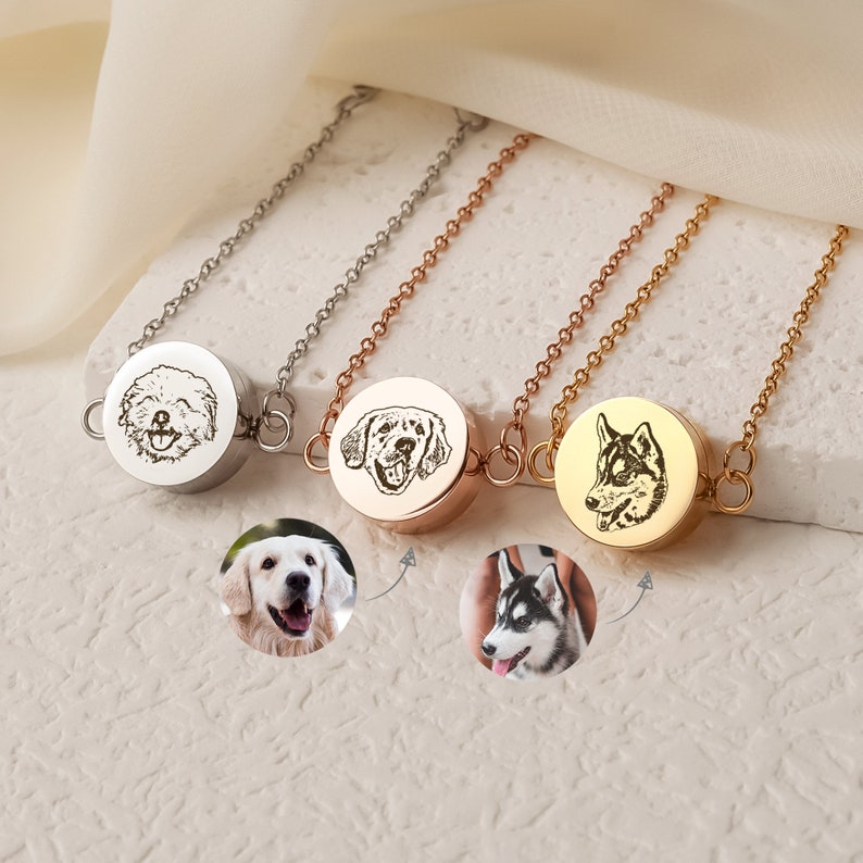Custom Pet Portrait Pet Bracelet Can Hold Pet Fur