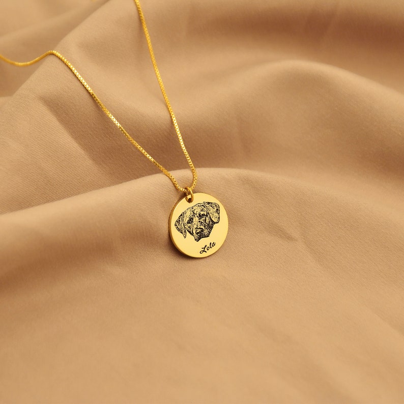Custom Pet Portrait Name Necklace