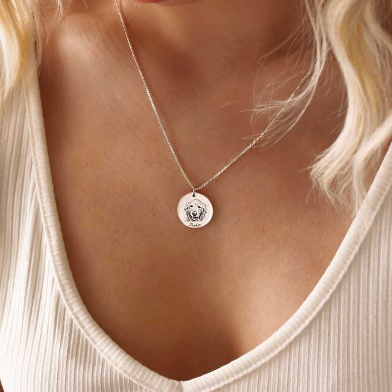 Custom Pet Portrait Name Necklace