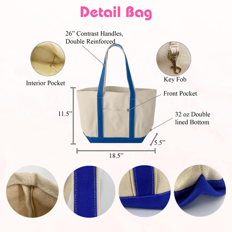 Embroidered Custom Pet Face Canvas Tote Bag using Pet Photo