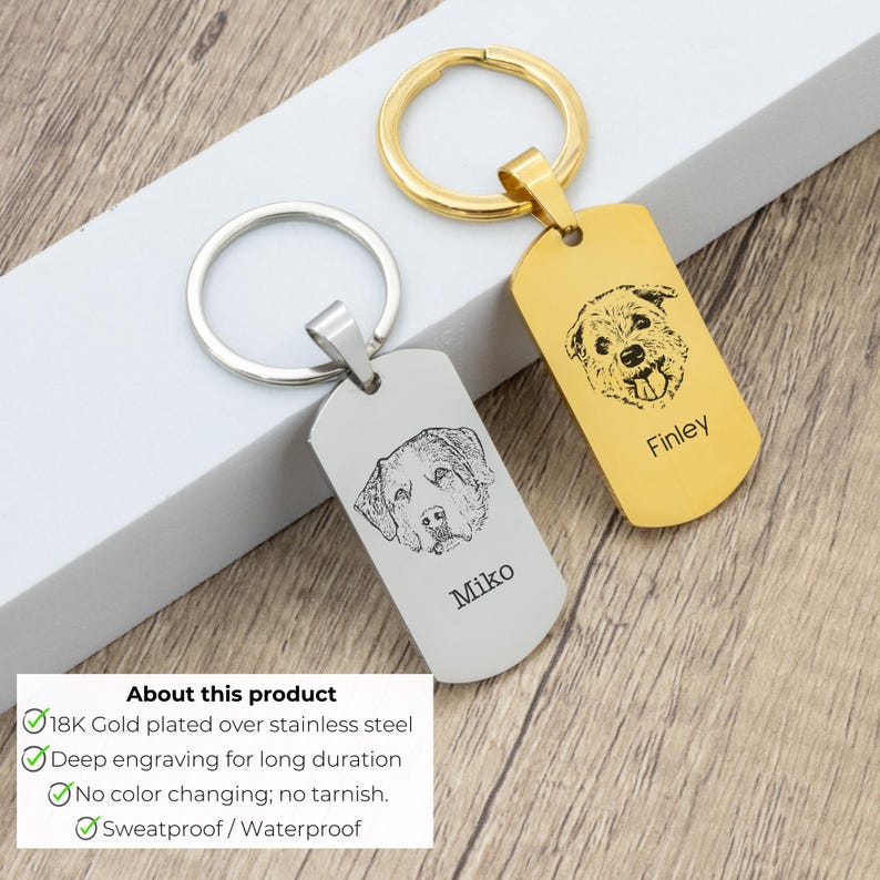 Custom pet portrait keychain