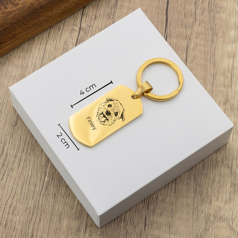 Custom pet portrait keychain