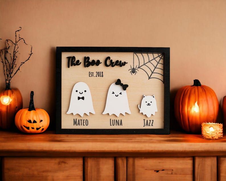 Personalized Wooden Halloween Table Decor for Festive Autumn Touch R43