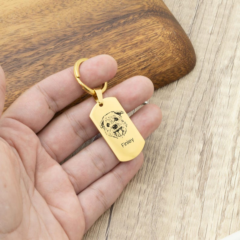 Custom pet portrait keychain