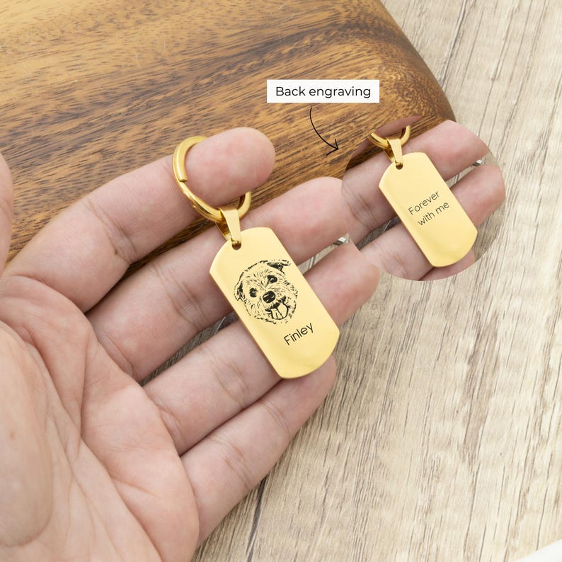 Custom pet portrait keychain