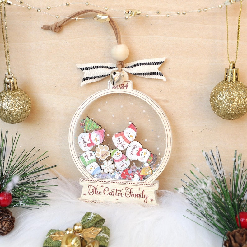 Personalized Snowman Family Christmas Ornament