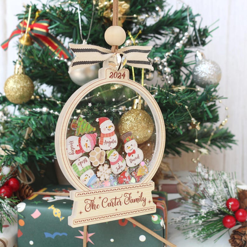 Personalized Snowman Family Christmas Ornament