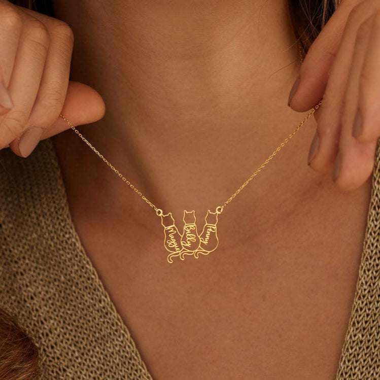 Dainty Cat Name Necklace