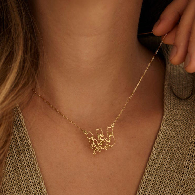 Dainty Cat Name Necklace