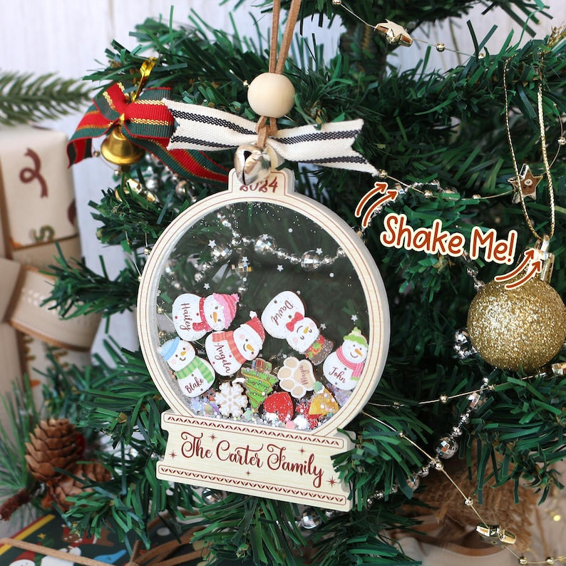 Personalized Snowman Family Christmas Ornament