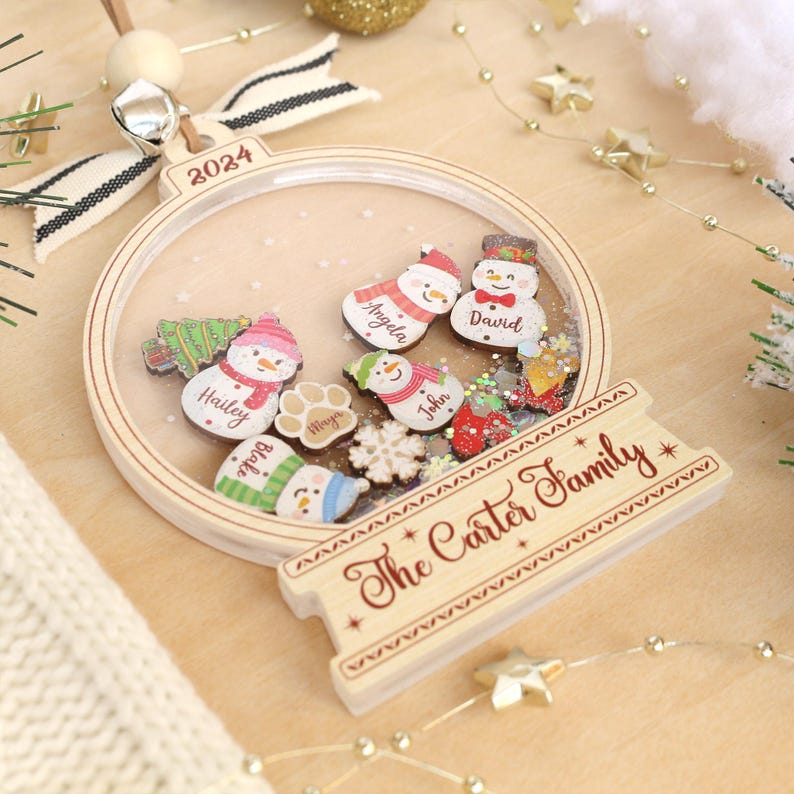 Personalized Snowman Family Christmas Ornament