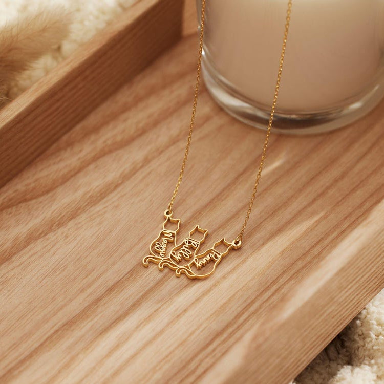 Dainty Cat Name Necklace