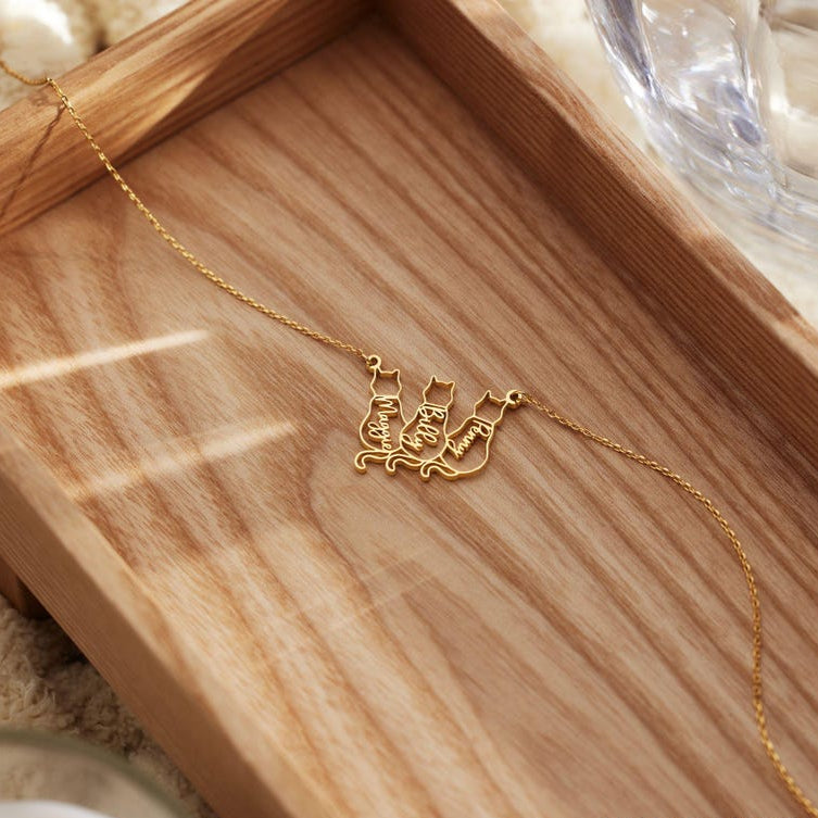 Dainty Cat Name Necklace