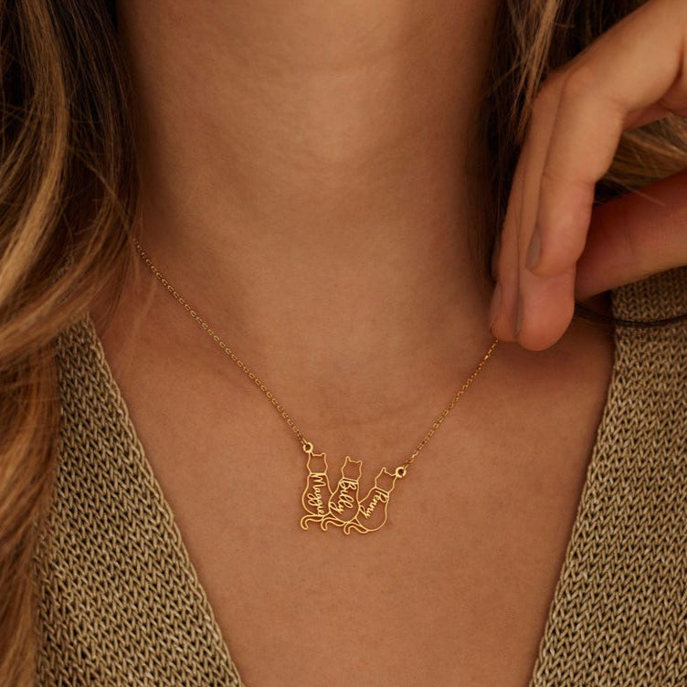 Dainty Cat Name Necklace