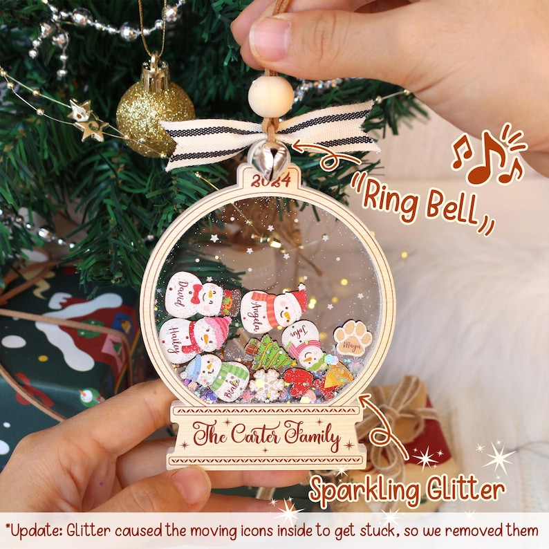 Personalized Snowman Family Christmas Ornament