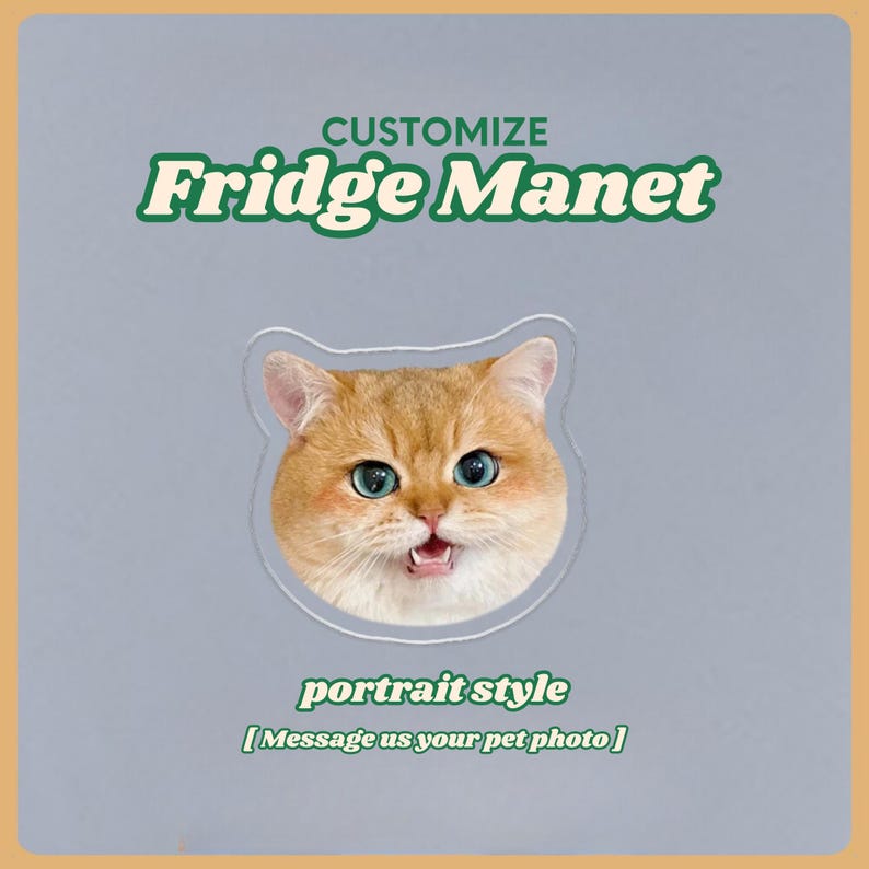 Custom Cat Magnet Personalized Pet Face Magnet