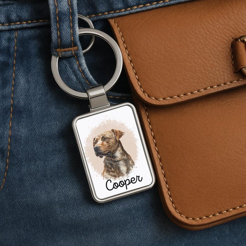 Watercolor Pet Portrait Keychain