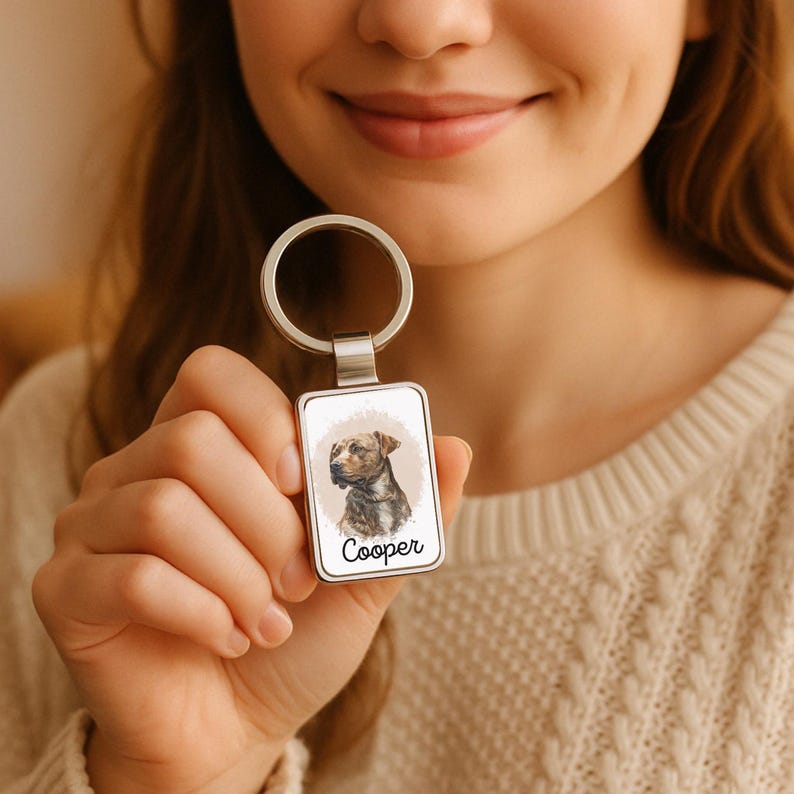 Watercolor Pet Portrait Keychain