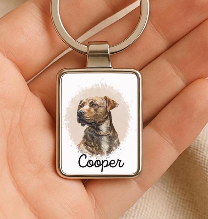 Watercolor Pet Portrait Keychain
