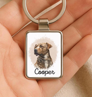Watercolor Pet Portrait Keychain
