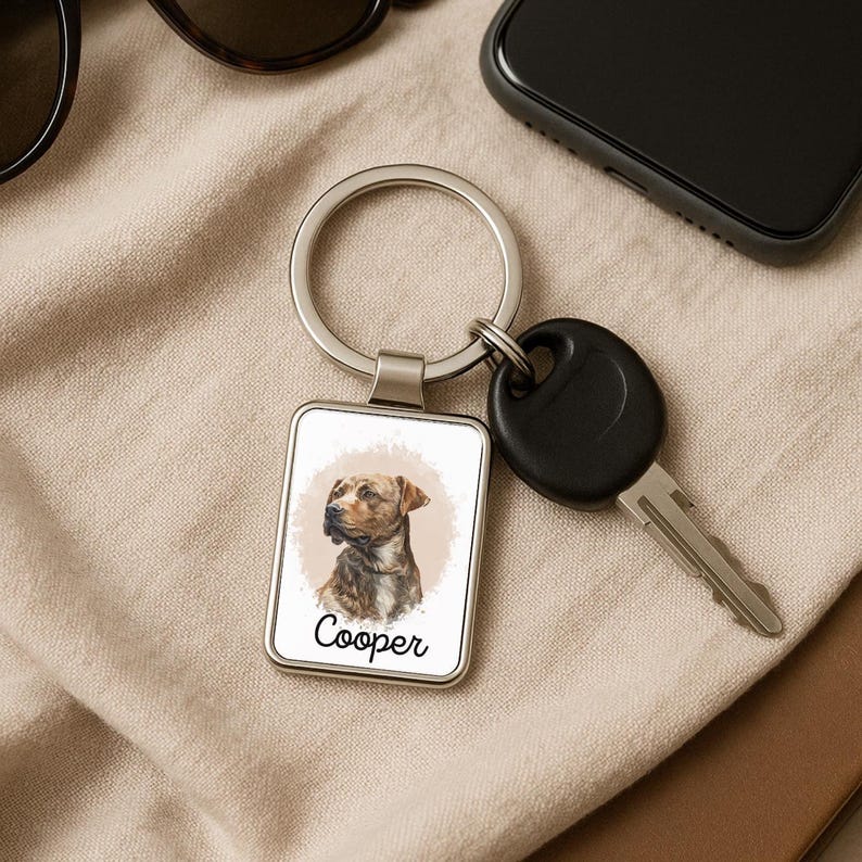 Watercolor Pet Portrait Keychain
