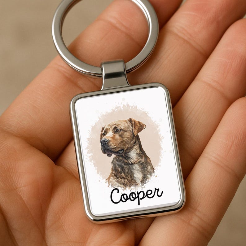 Watercolor Pet Portrait Keychain