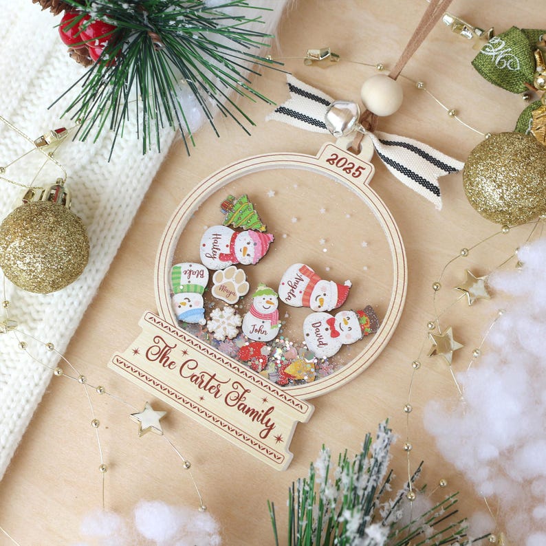 Personalized Snowman Family Christmas Ornament