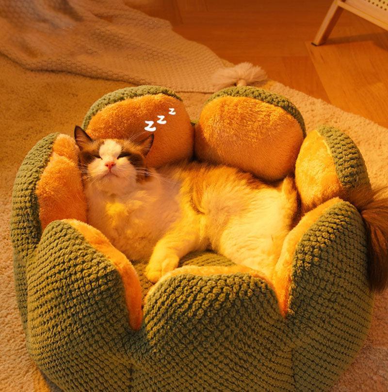 Kennel Flower Cat Bed Nest Washable 3 Color Cushion