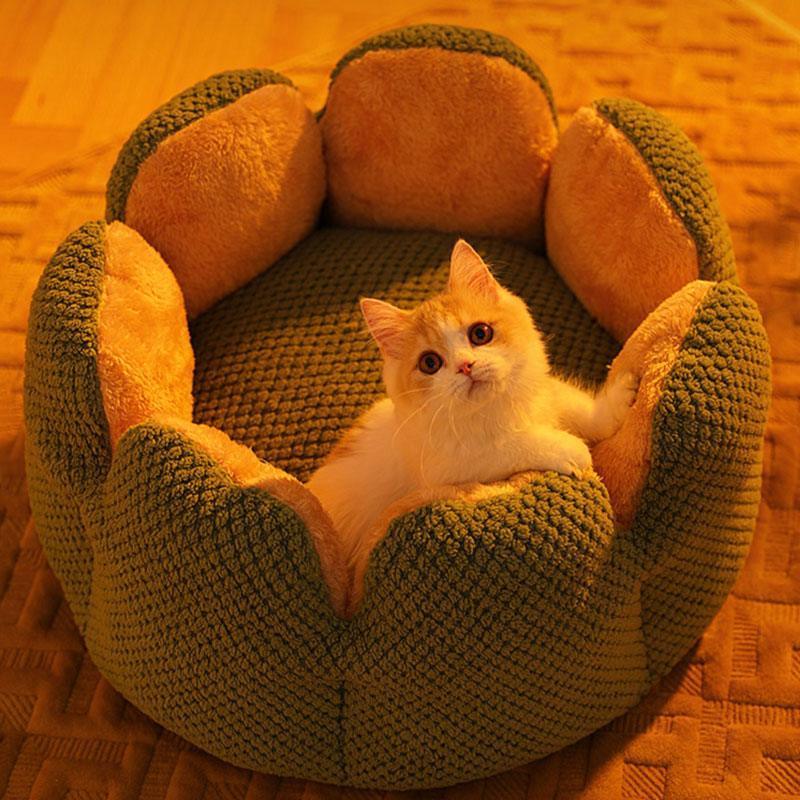 Kennel Flower Cat Bed Nest Washable 3 Color Cushion