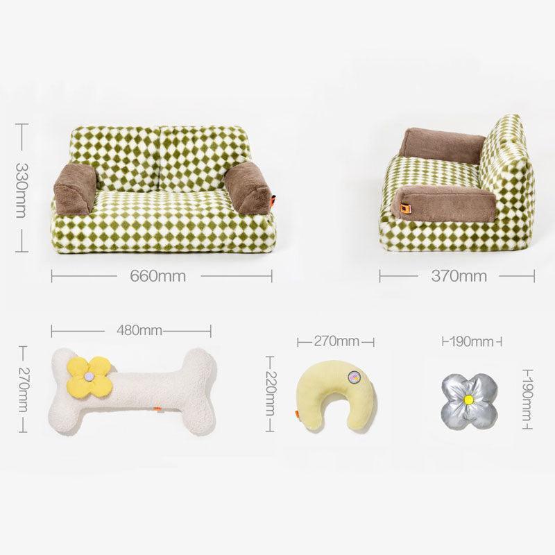 New Large Retro Diamond Grid Cat Bed Couch Sofa