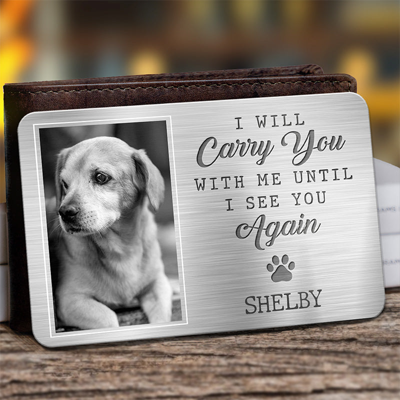Custom Photo Aluminum Wallet Card - Personalized Pet Memorial Sympathy Gifts For Dogs, Cats