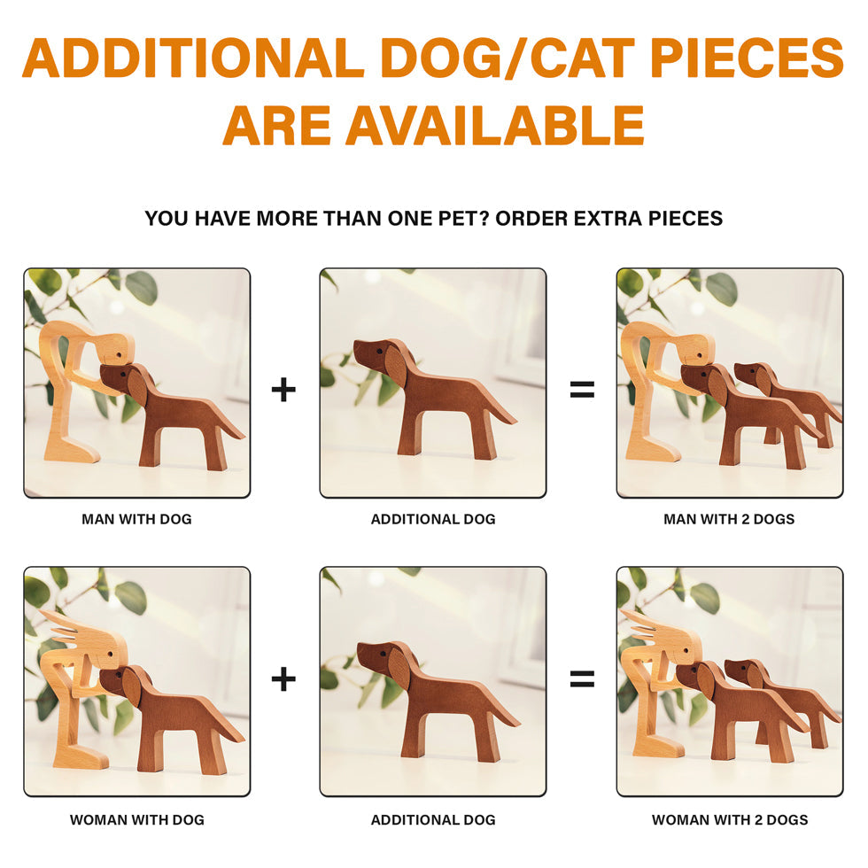 Personalized Wooden Pet Carving – Custom Pet Figurine Gift